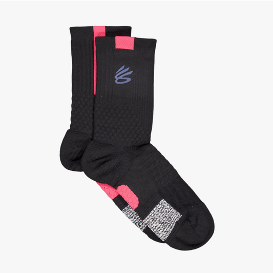 Chaussettes Curry UA Ad Playmaker Mid Black Pink