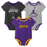 Jordan 3 Piece Creeper Set Los Angeles Lakers