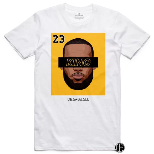 DearBBall T-Shirt - KING 23 Yellow Edition Blanc