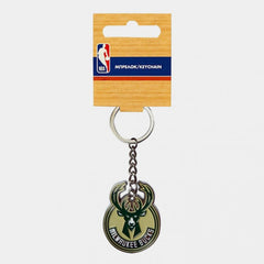 Porte Clés Nba Metallic Team Logo - Milwaukee Bucks