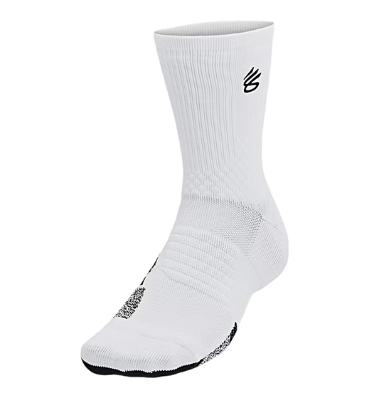 Chaussettes Curry UA AD Playmaker Mid "White Black"