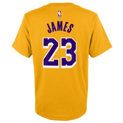 T-shirt Enfant NBA Name & Number Lebron James Yellow