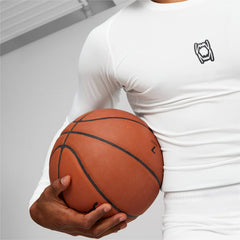 Haut de Compression à manche longue Puma Hoops Team Baselayer Blanc