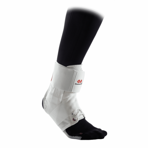 Reinforced lace-up ankle brace with strap bands