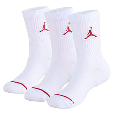 Chaussettes Jordan 3 Paires Jumpman Crew White