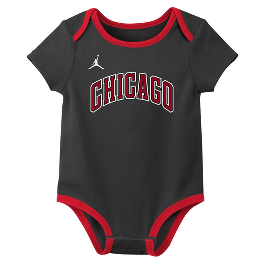 Jordan 3 Piece Creeper Set Chicago Bulls