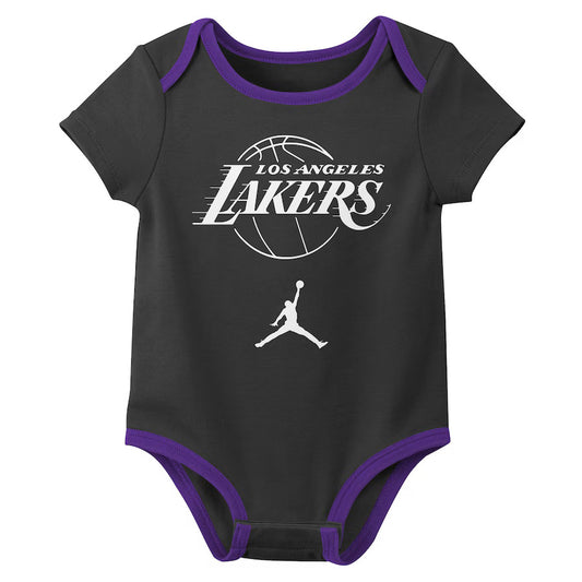 Jordan 3 Piece Creeper Set Los Angeles Lakers
