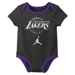 Jordan 3 Piece Creeper Set Los Angeles Lakers