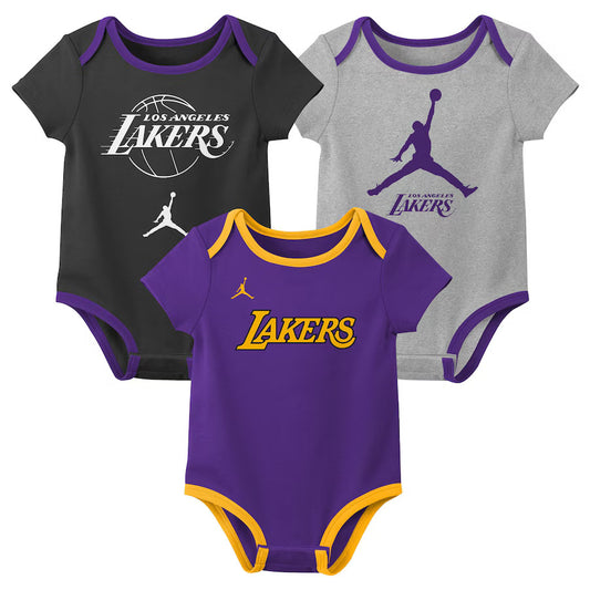 Jordan 3 Piece Creeper Set Los Angeles Lakers