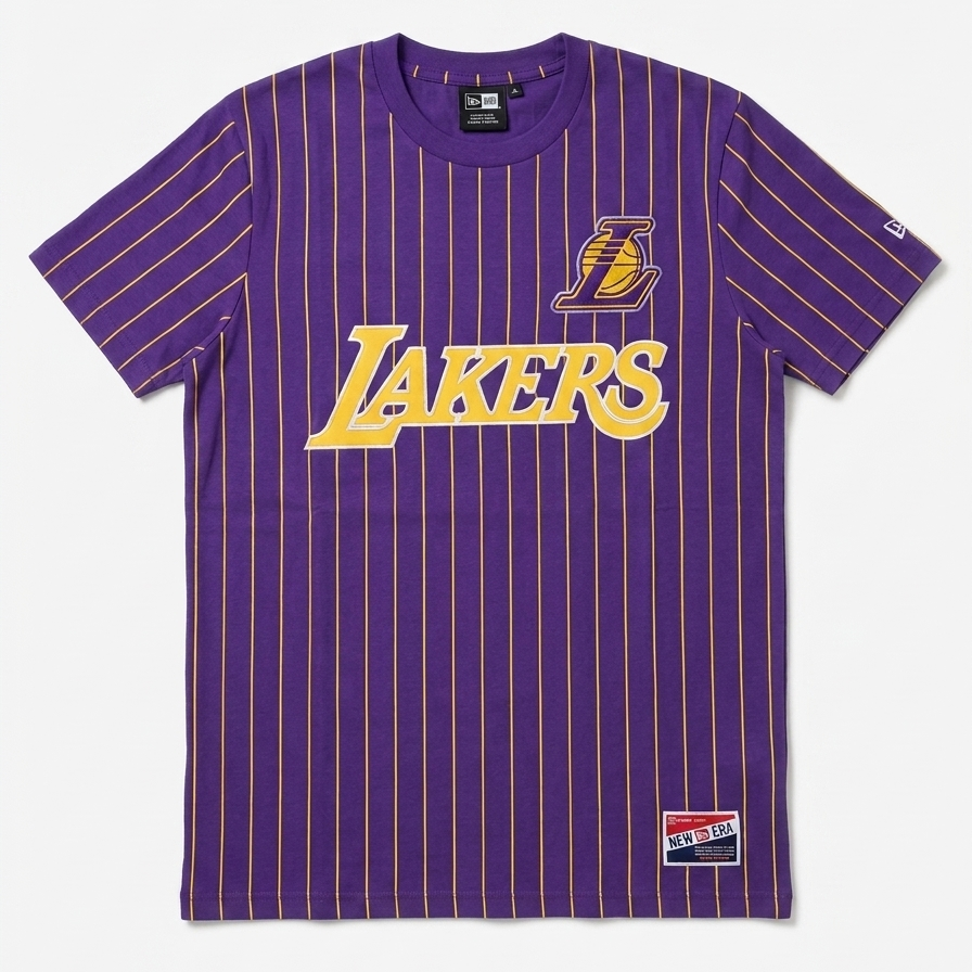 T-shirt New Era Pinstripe Los Angeles Lakers