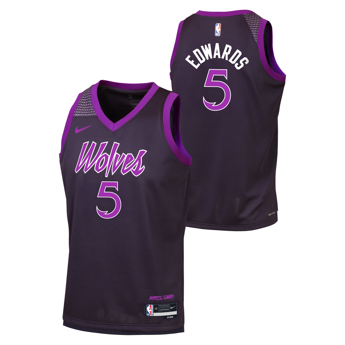 Maillot Enfant Nike NBA Minnesota Timberwolves City Edition Anthony Edwards