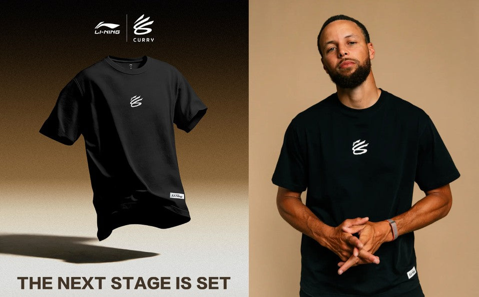 新品 LI-NING Curry Collection Tシャツ ブラック L T-Shirt Li-Ning x Stephen Curry Black: Style Sportif - Basket