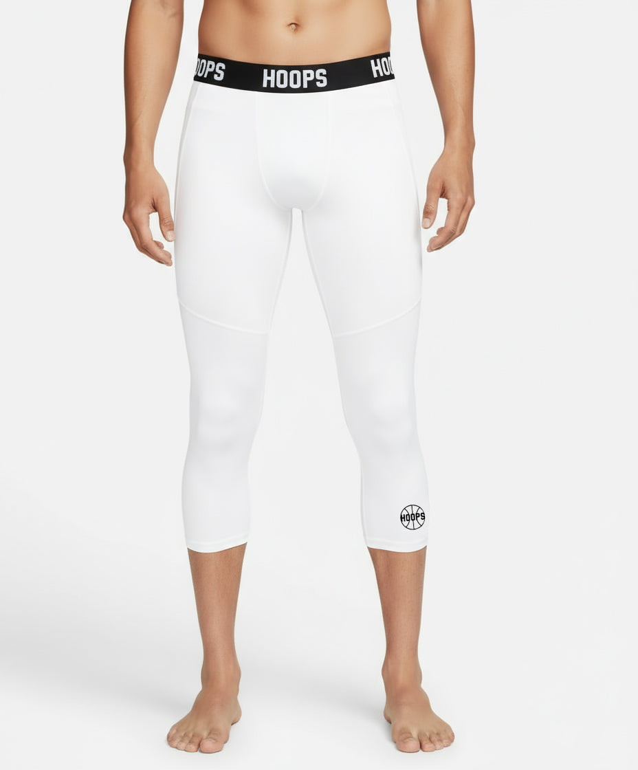Pantalon de Compression 3/4 Hoops Blanc