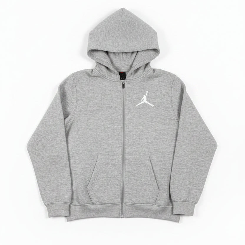 Sweat à Capuche Zippé Enfant Jordan FLC FZ Gris
