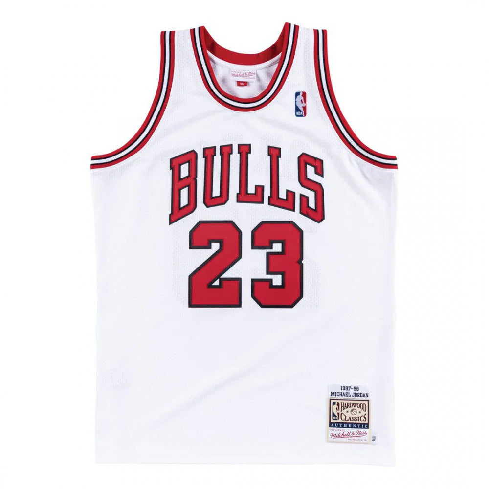 Authentic Jersey Mitchell 'n Ness Chicago Bulls 1997-1998 Michael Jordan White