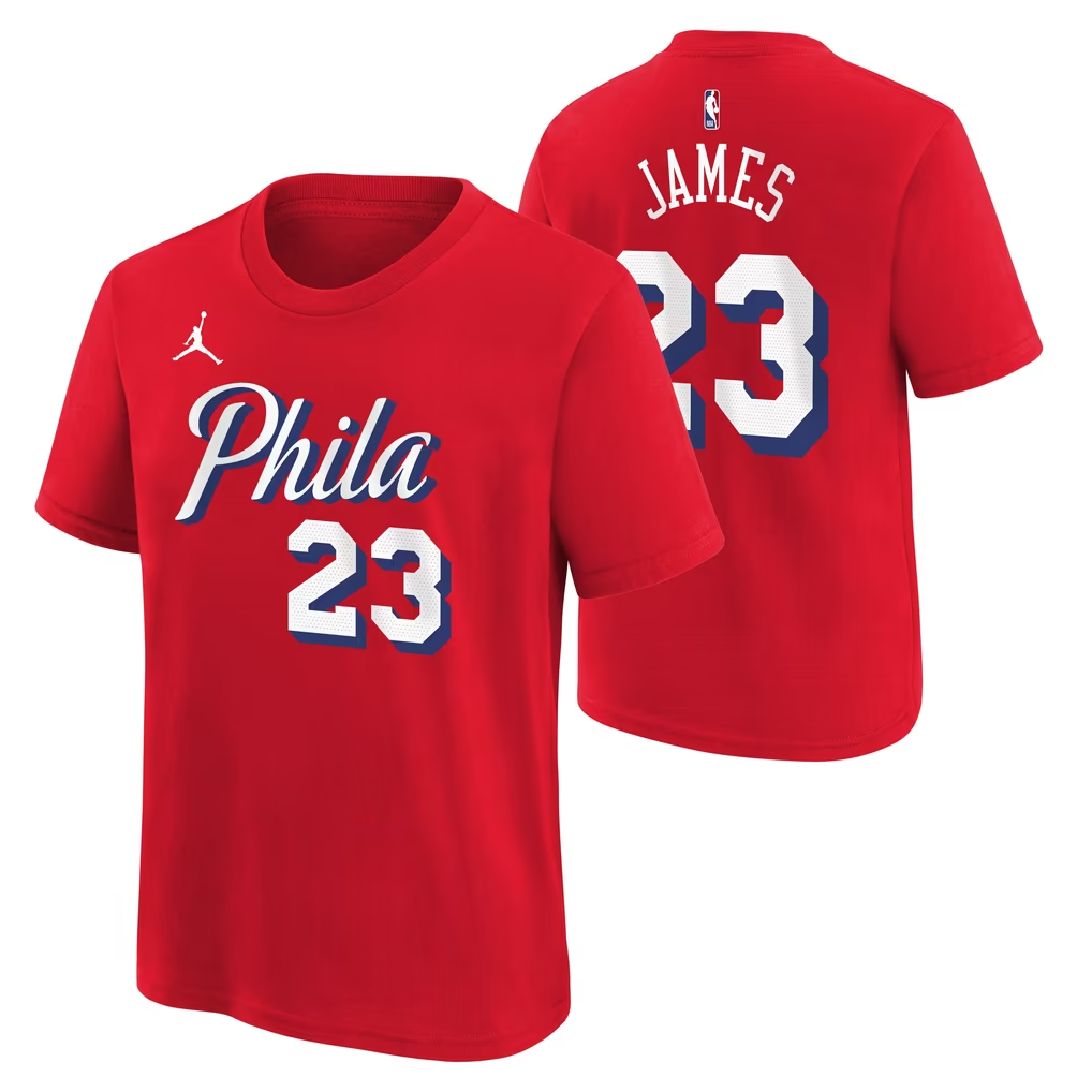 T-shirt Statement Lebron James 76ers Jordan Name & Number