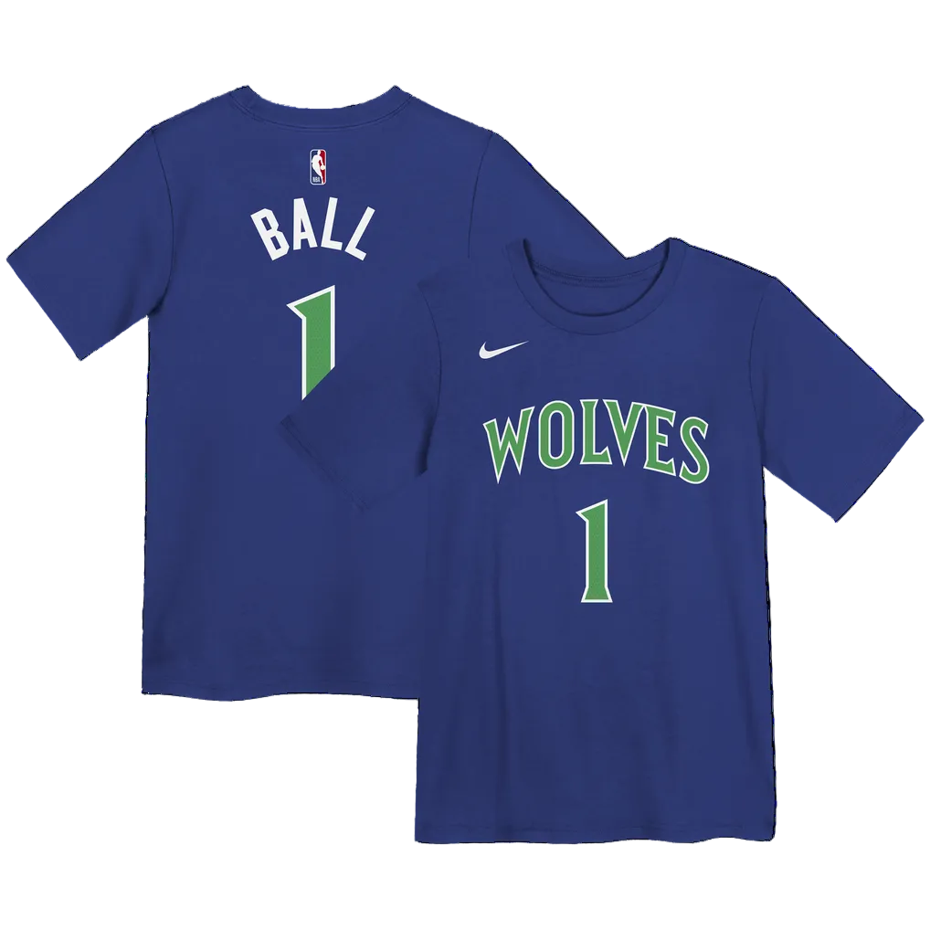 T-shirt Enfant Nike Icon Name & Number Lamelo Ball Minnesota Timberwolves