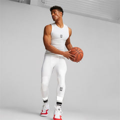Puma Hoops Team Baselayer Compression Tank Top White