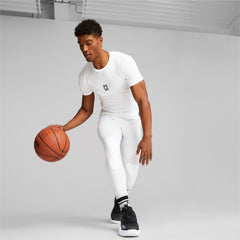 Puma Hoops Team Baselayer Compression T-Shirt White