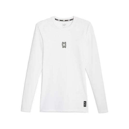 Puma Hoops Team Baselayer Long Sleeve Compression Top White 